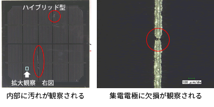 太陽電池モジュールの外観検査例