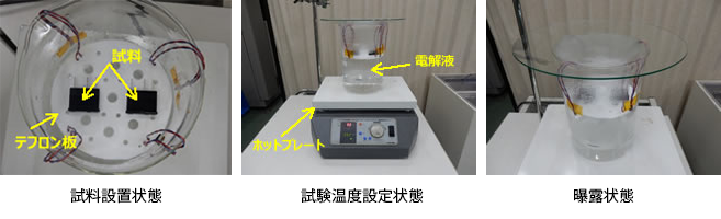 耐薬品性試験の様子