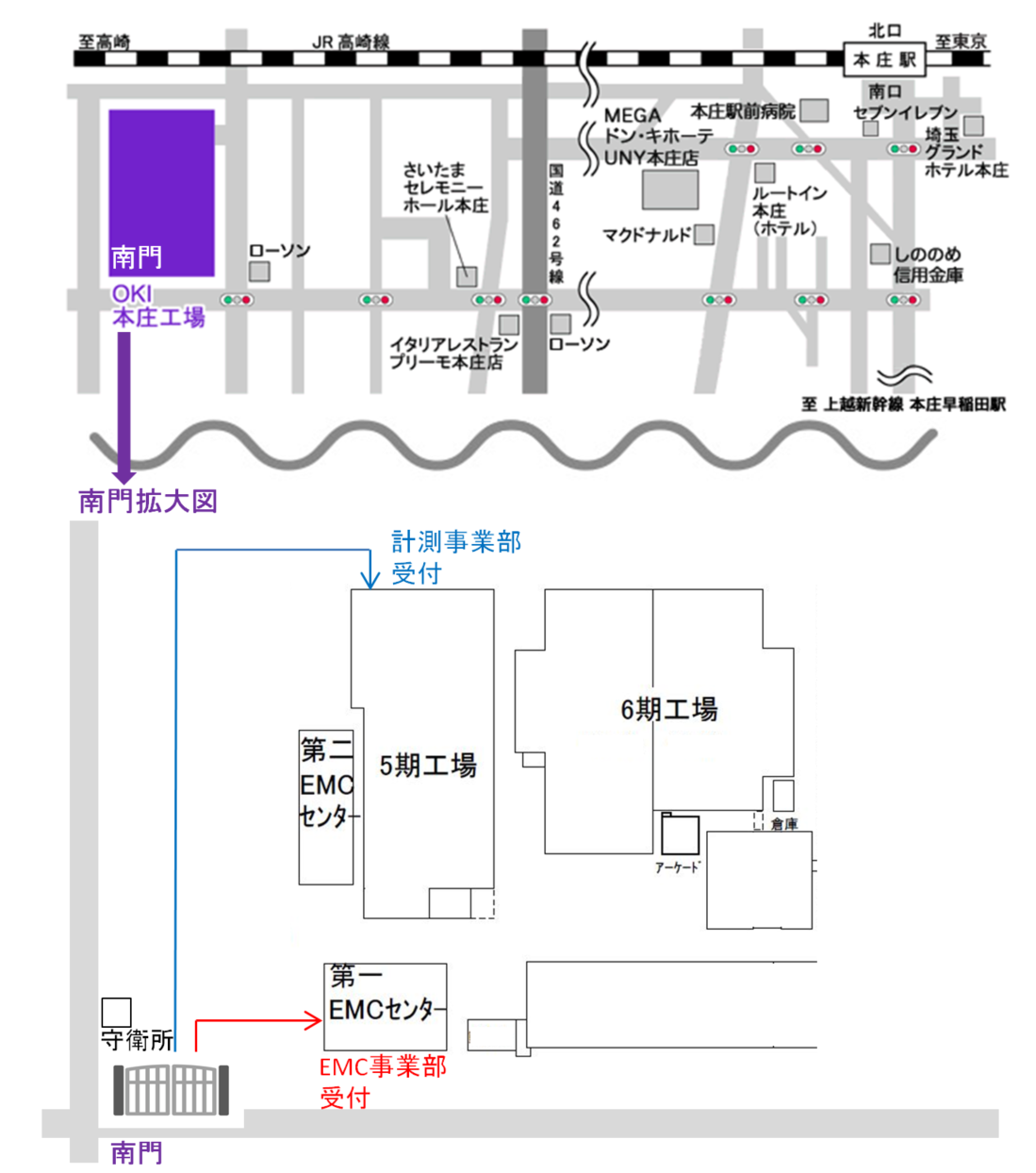 OKIエンジニアリング本庄地区の地図